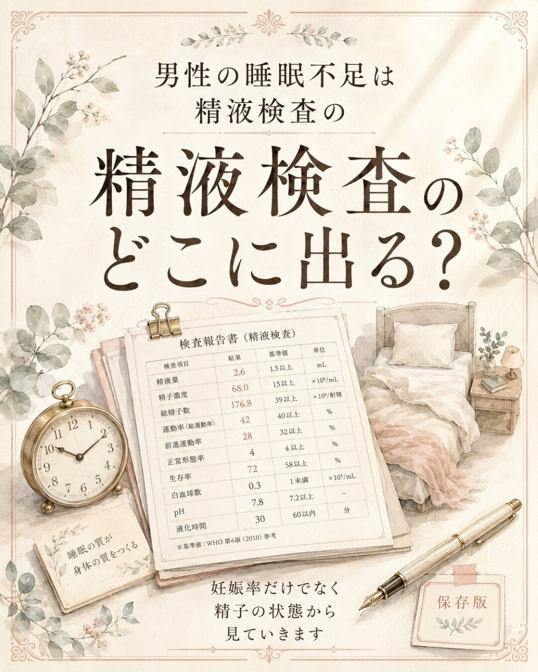 男性の睡眠不足は、精液検査のどこに出るのか