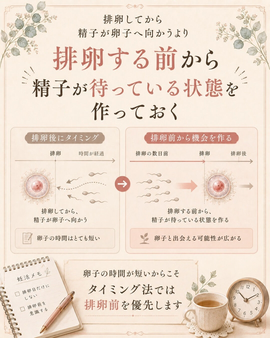 「排卵日に取れたから、今周期は大丈夫」
