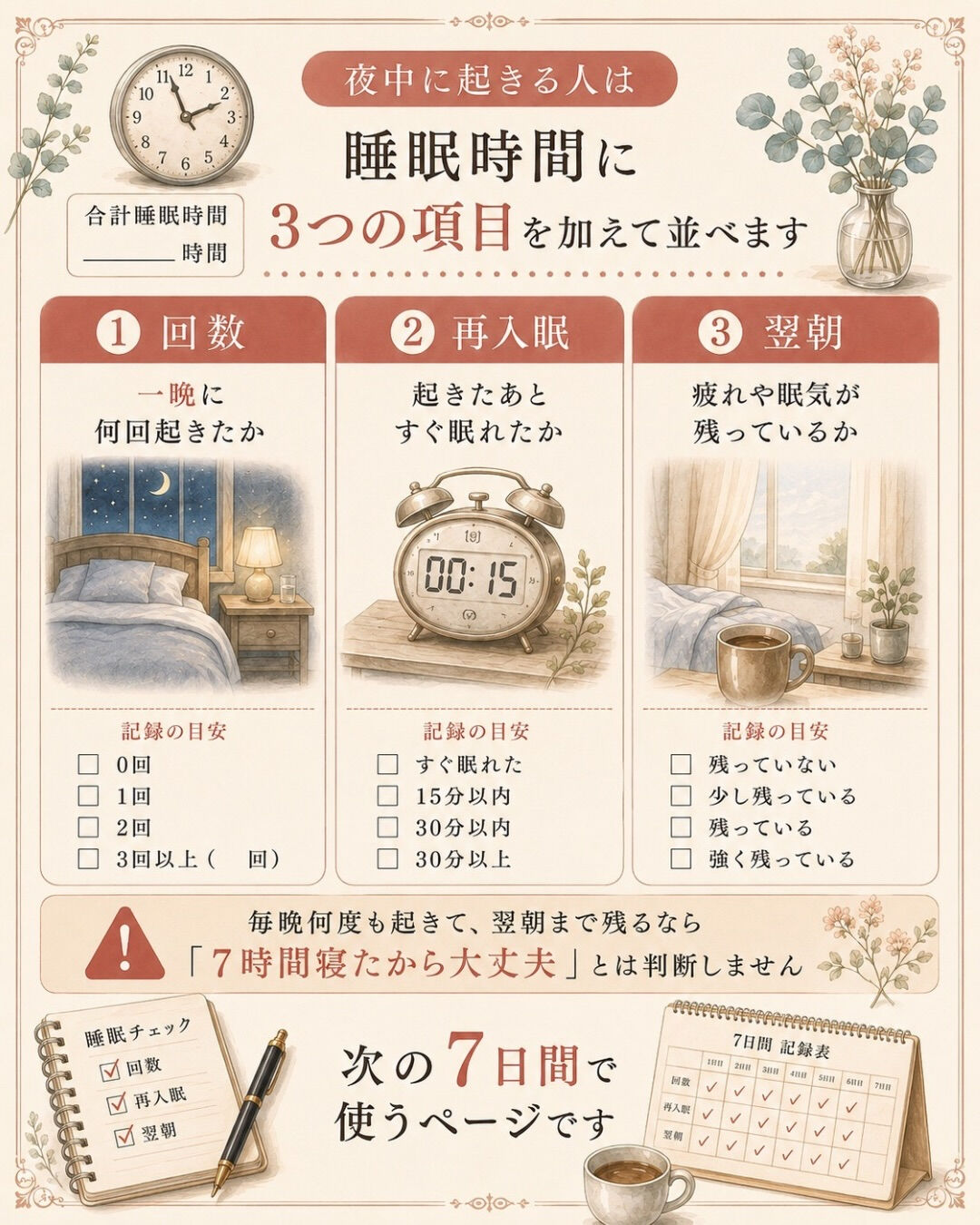 7時間は寝ている