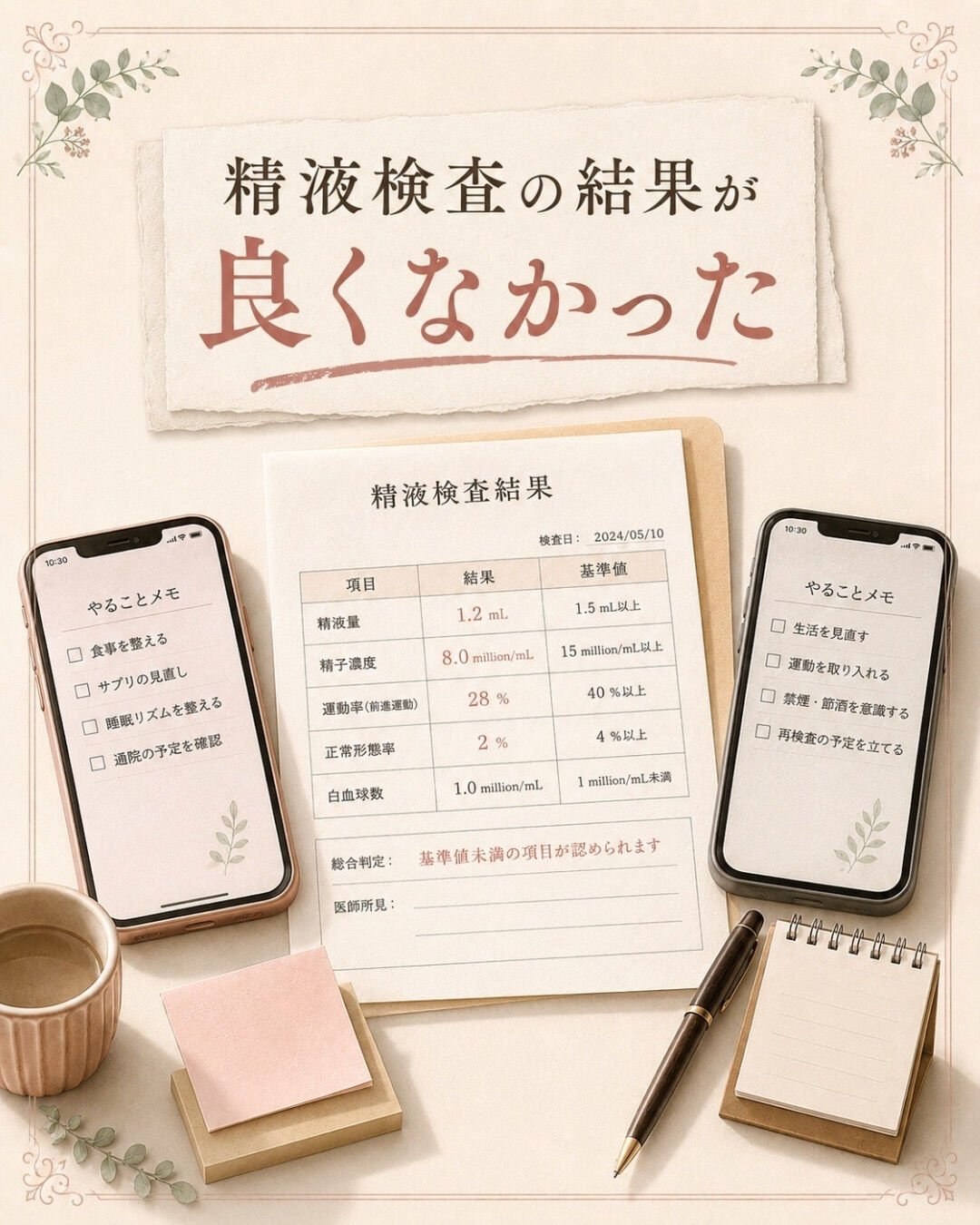 精液検査の結果が良くなったか悪かったか