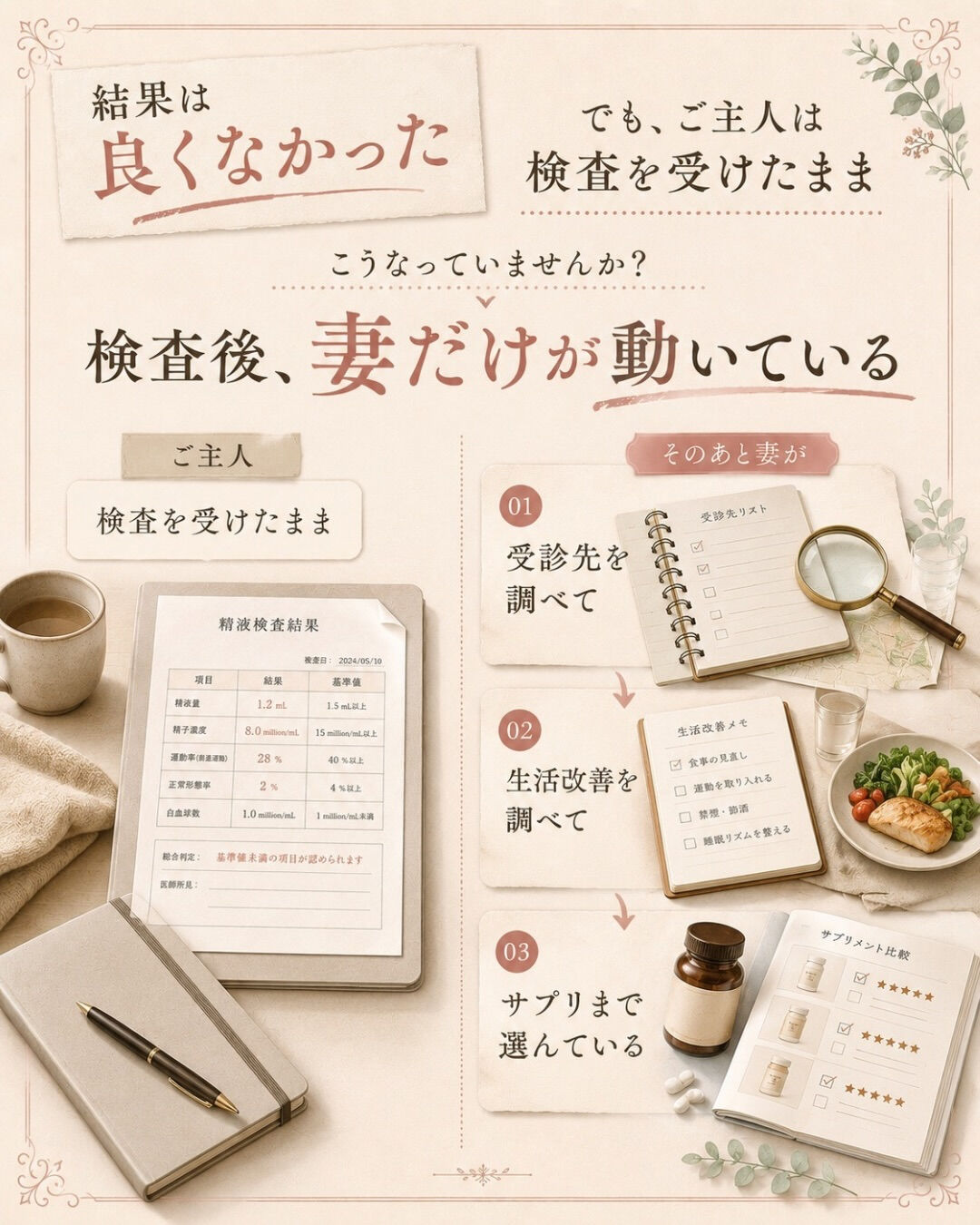 精液検査の結果が良くなったか悪かったか
