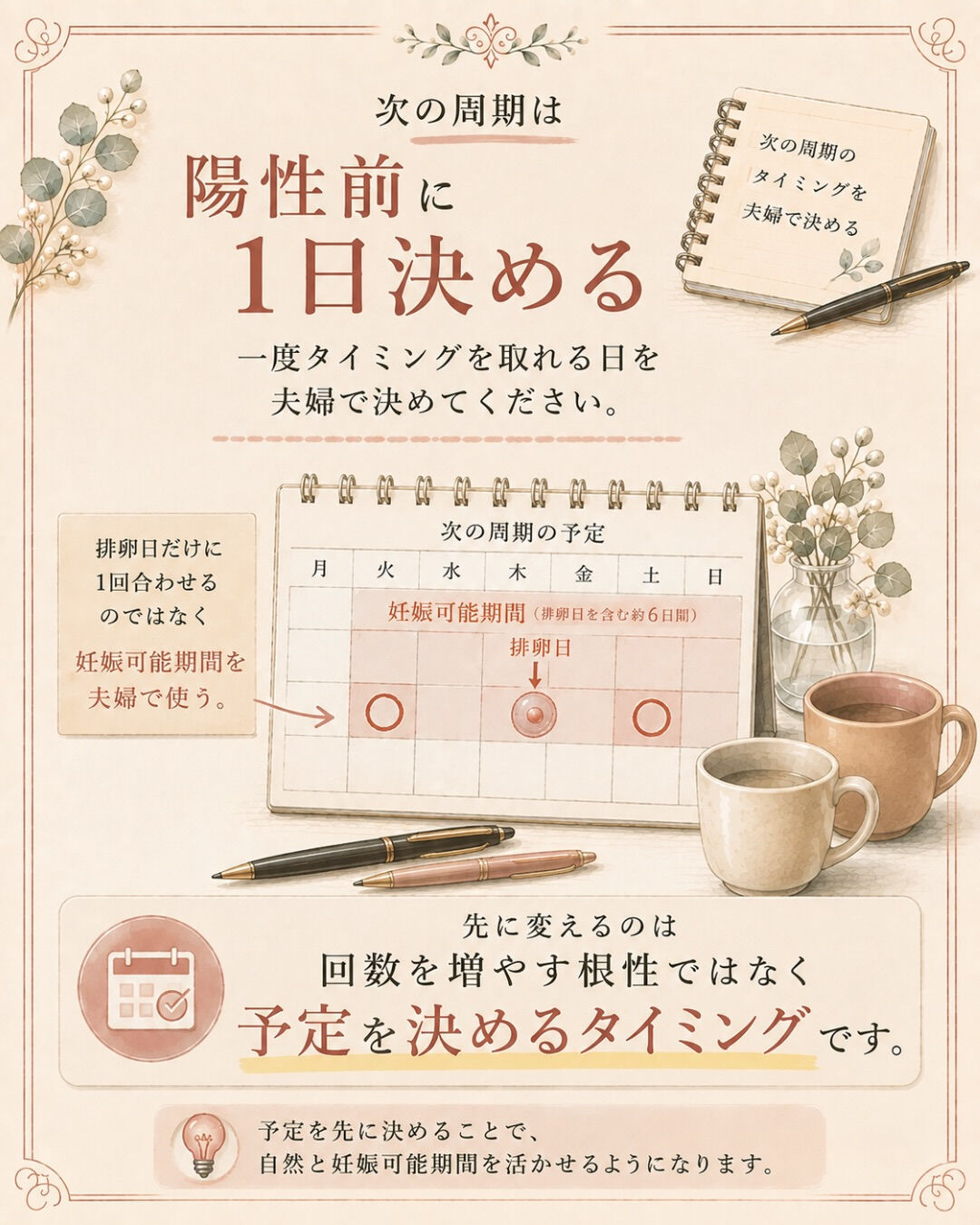 排卵日だけタイミングを取っている