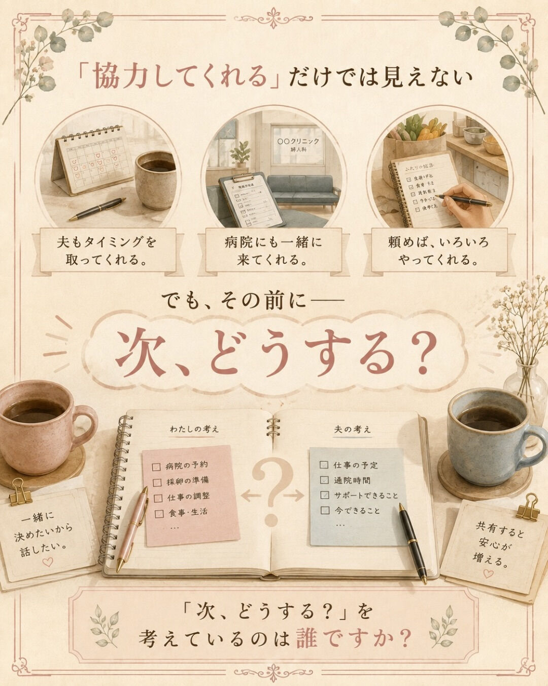 妊活って、気づくと女性が「進める人」になりやすいんですよね