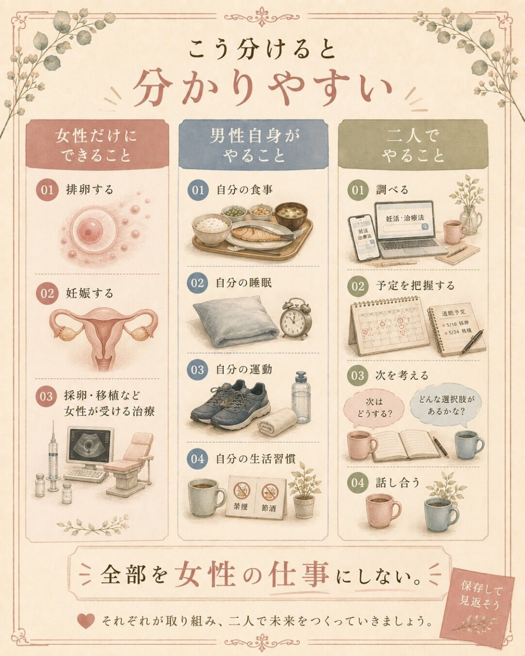 妊活って、気づくと女性が「進める人」になりやすいんですよね