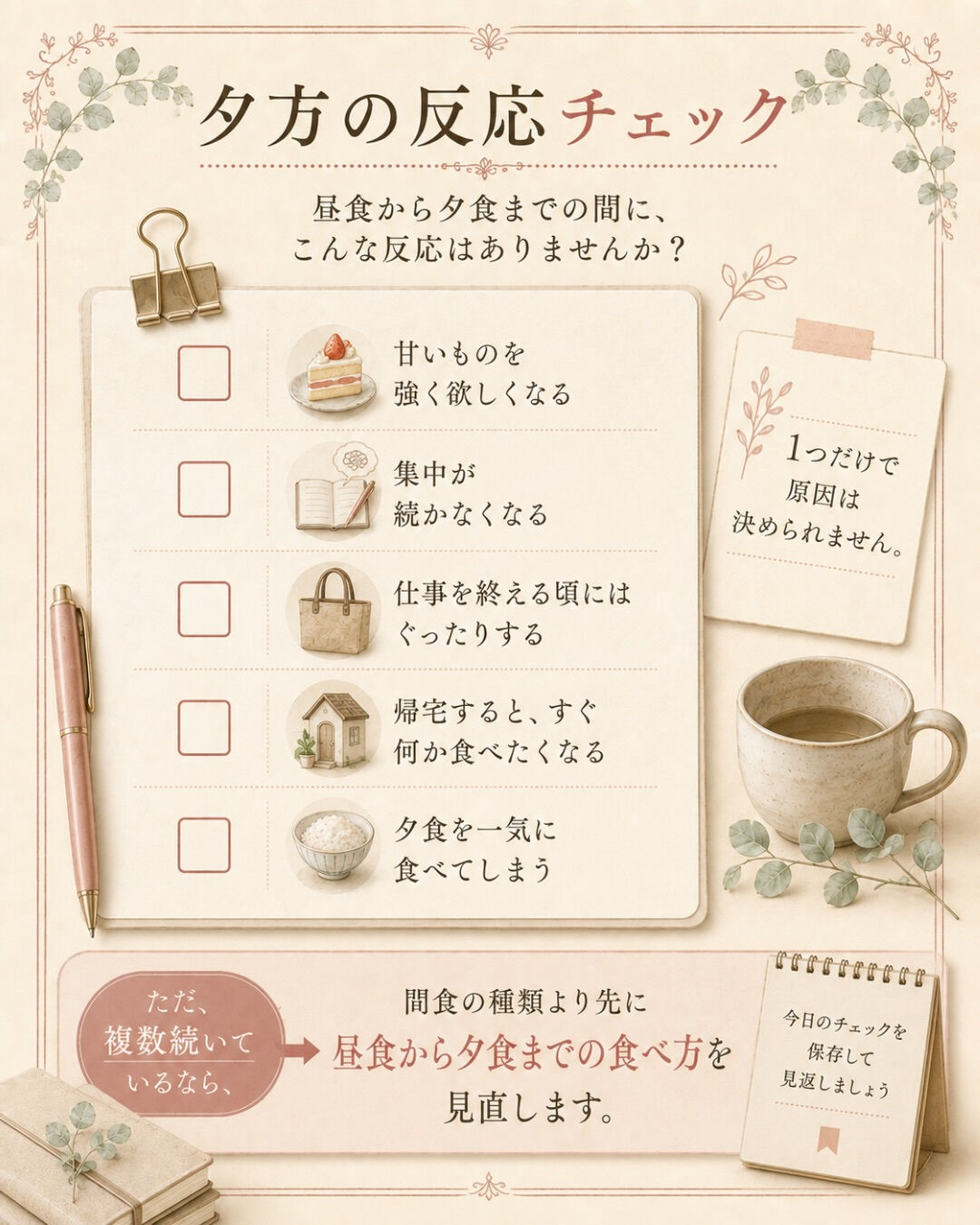 夕方になると、 甘いものが欲しくなる