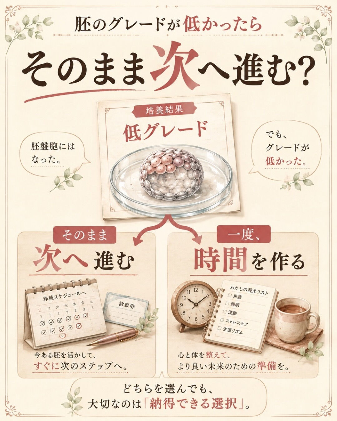 胚のグレードが低かった