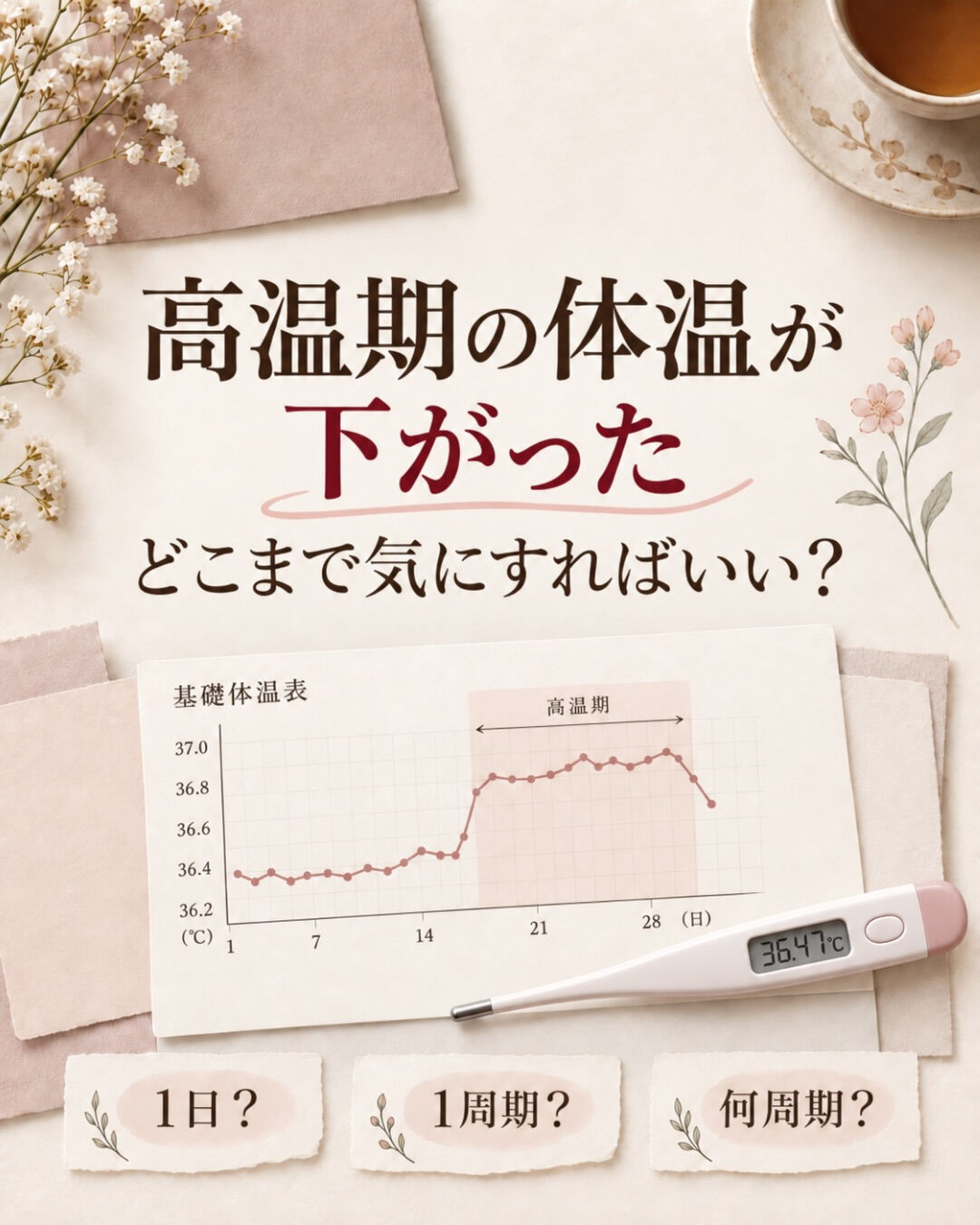 高温期に体温が下がると、