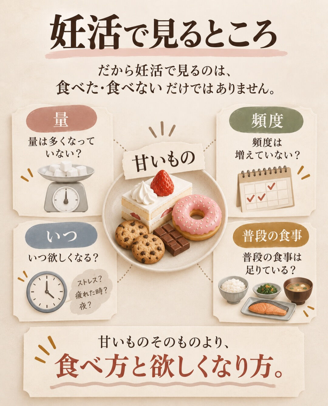 妊活中、甘いものって