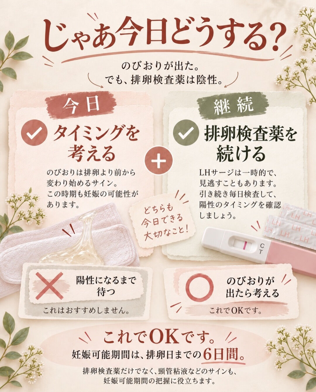 のびおりと排卵検査薬は、